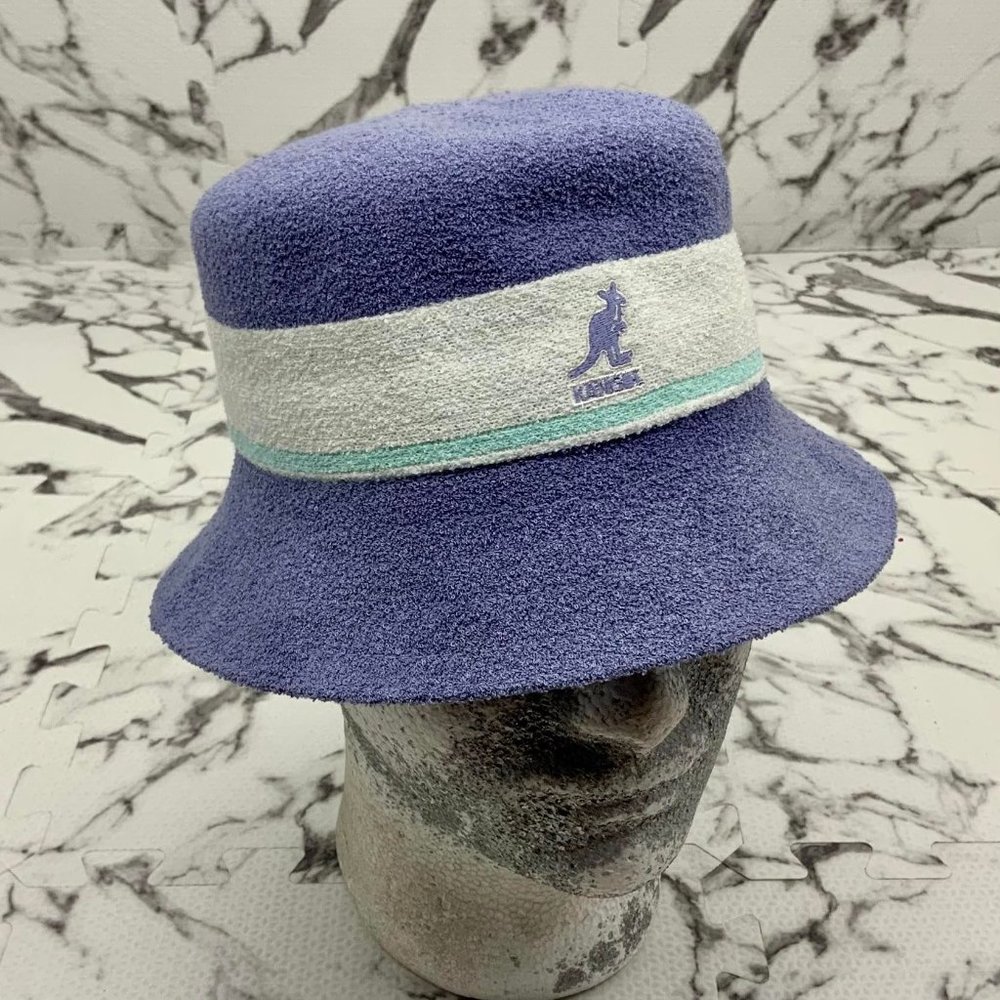 Men’s Kangol Lavender | White Bermuda Stripe Bucket Hat NWT